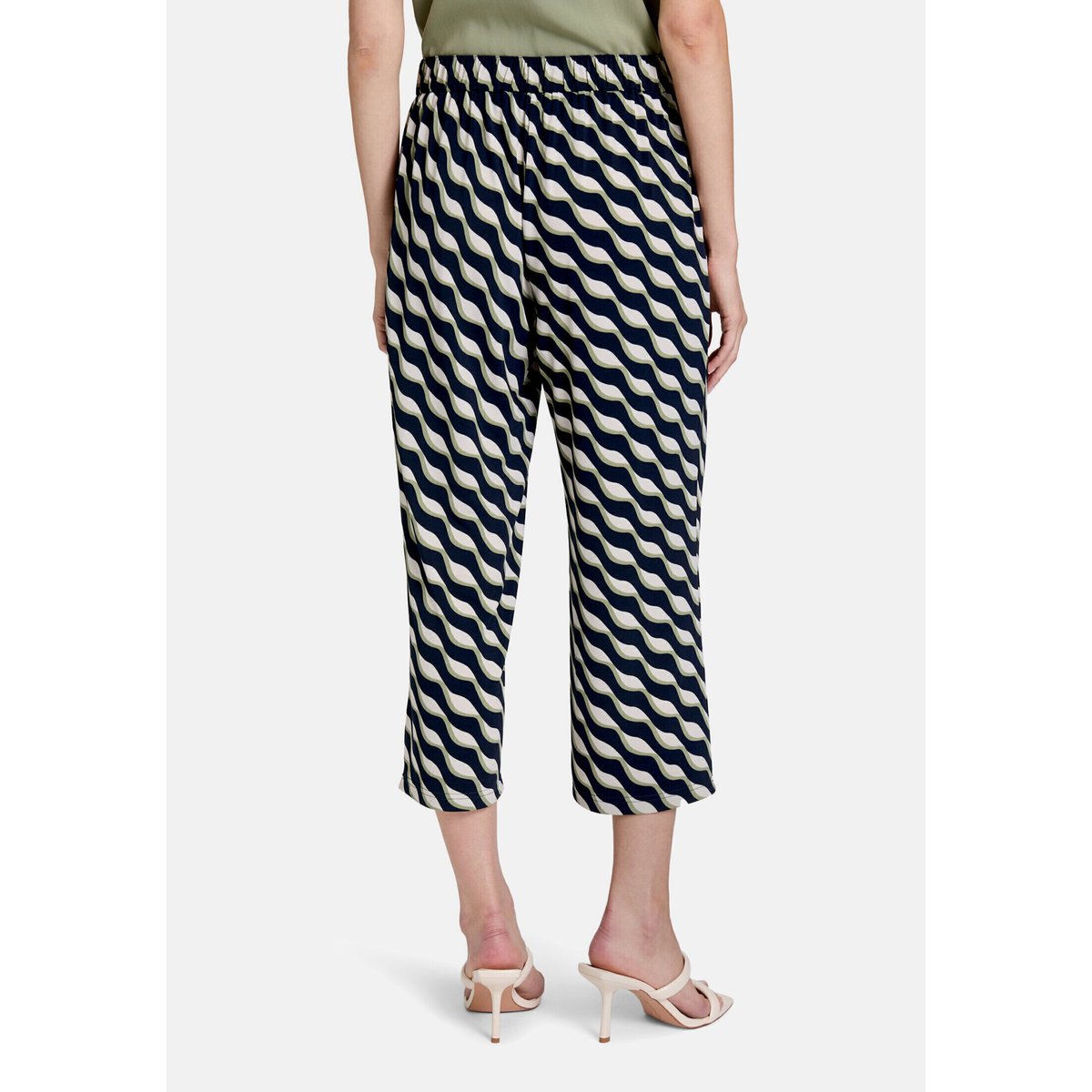 Pantalon à enfiler à pinces dark blue/green, BETTY BARCLAY