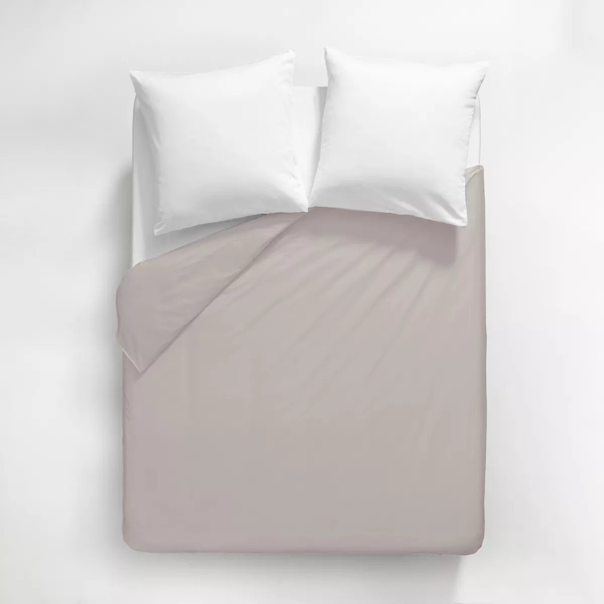 Housse de couette satin de coton AVA UNI taupe, GARNIER THIEBAUT