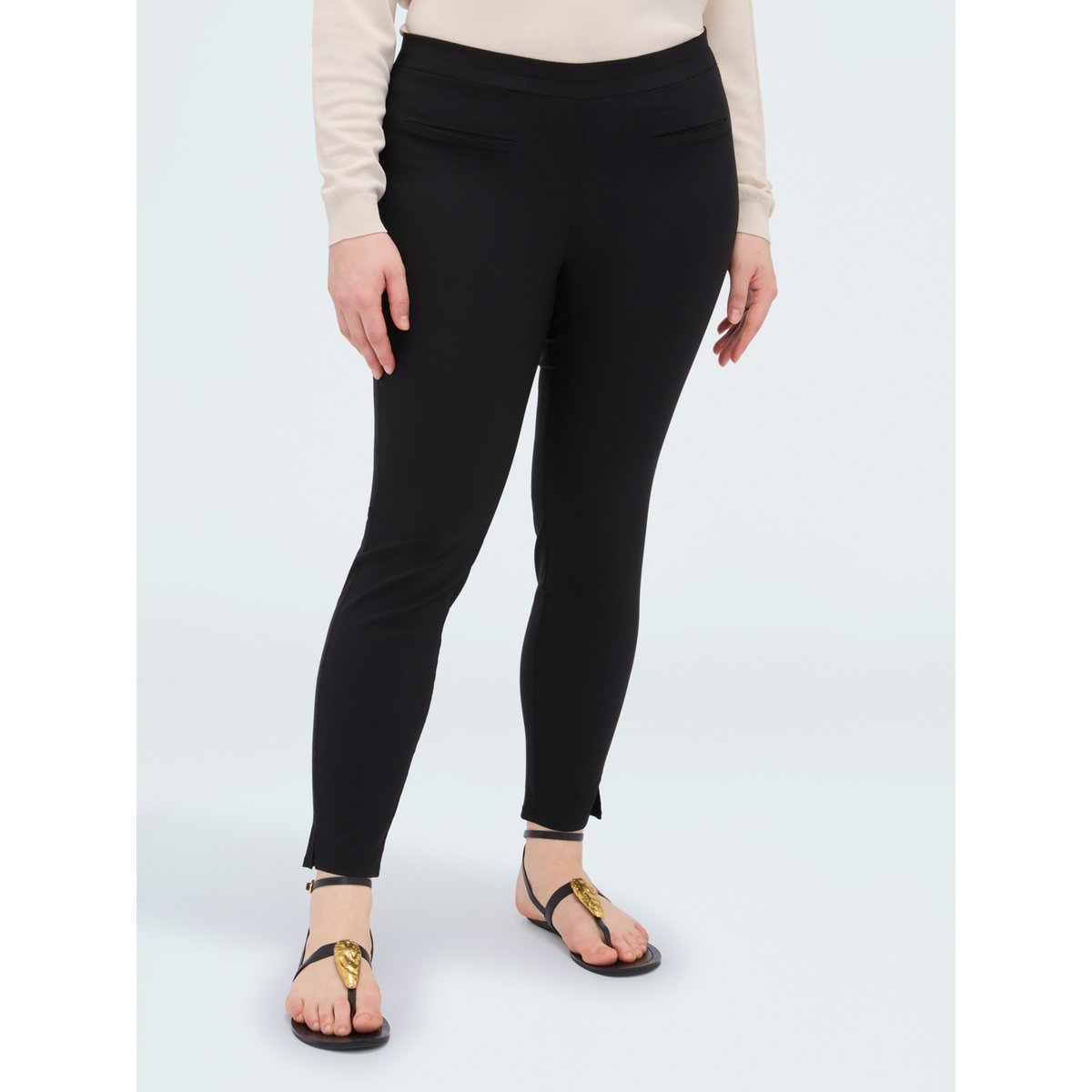 Pantalon Jeggings avec taille élastiquée noir, FIORELLA RUBINO