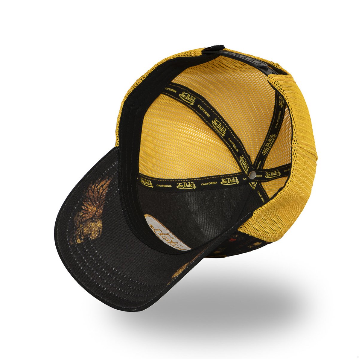 Casquette trucker SUBLI noir/jaune/orange, VON DUTCH