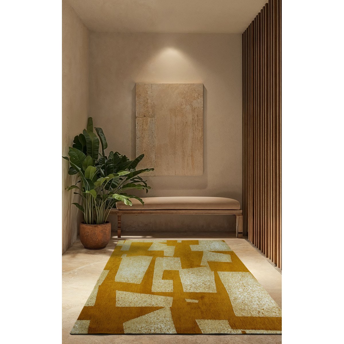 Tapis intérieur/extérieur moderne tissé plat SPRING marron, NOVATREND