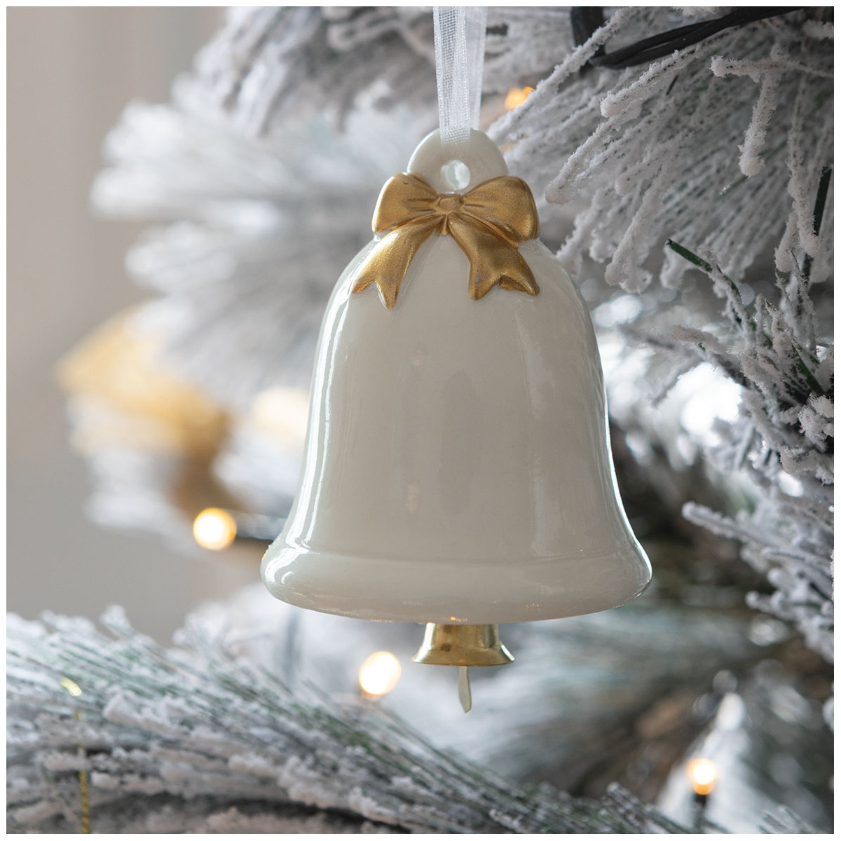 Set de 3 décorations de Noël en céramique blanc, MATHILDE M