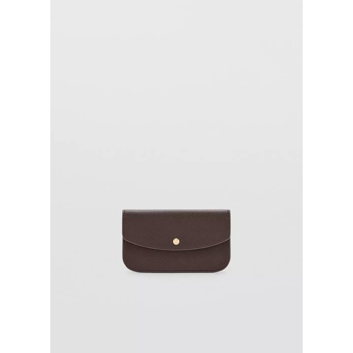 Portefeuille rabat bouton chocolat, MANGO