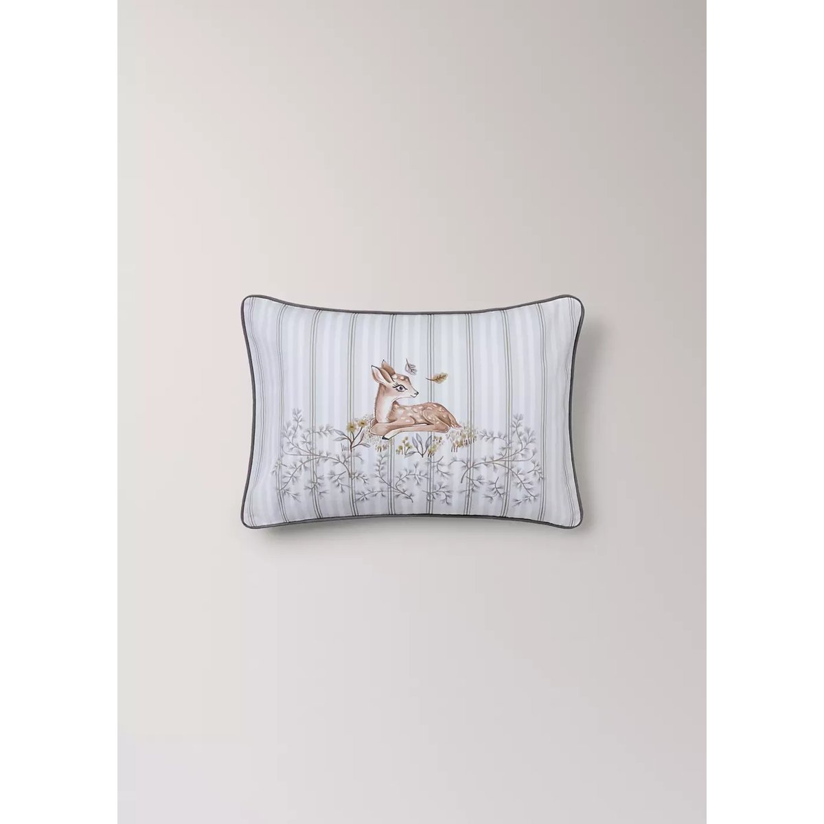 Taie d’oreiller 100 % coton imprimée 30x40 gris, MANGO HOME