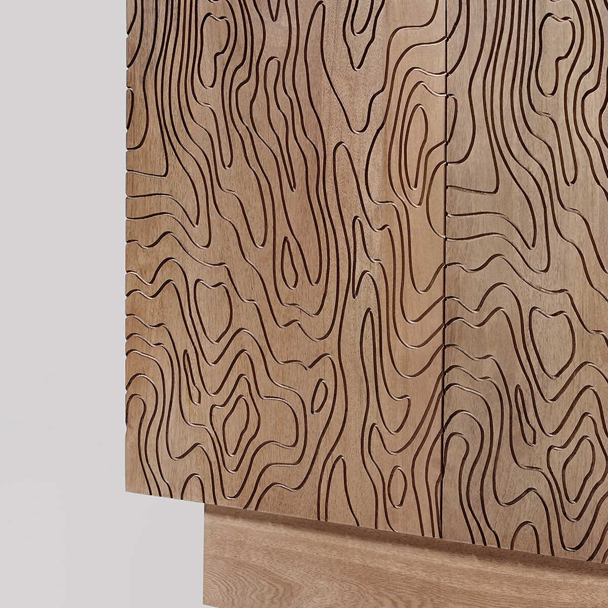 Rille Mango Wood 4 Door Sideboard light wood, SWOON