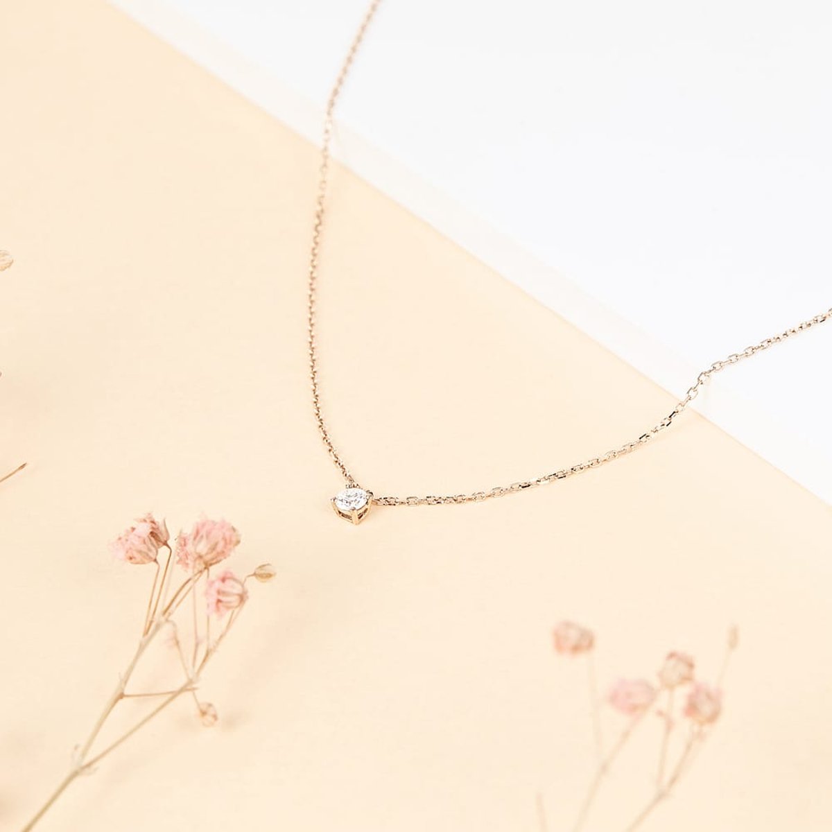 Colliers en Or 750/1000/diamant et Diamant or rose, CLEOR