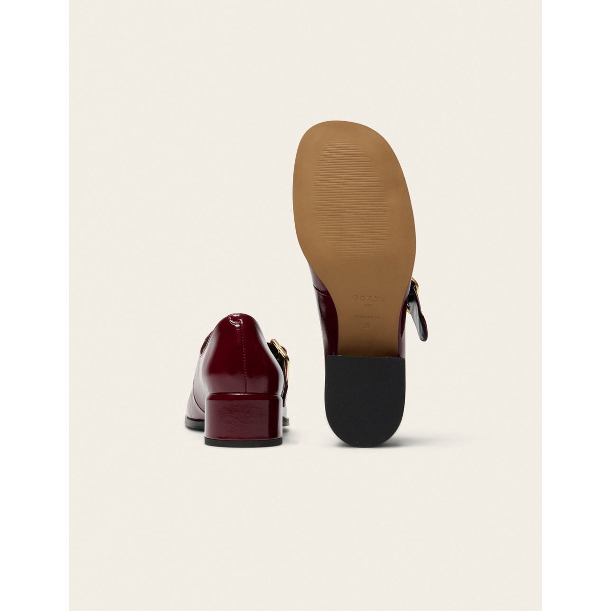 Escarpins AMARI cuir plissé bordeaux, ODAJE