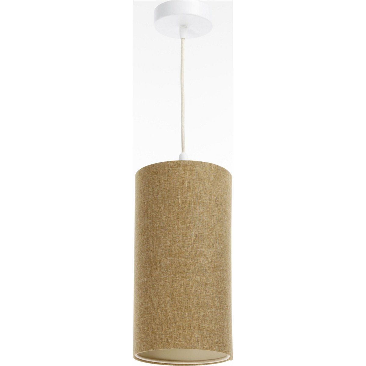 Suspension en lin rond Boho Elegant lin naturel et rotin clair, BPS KONCEPT
