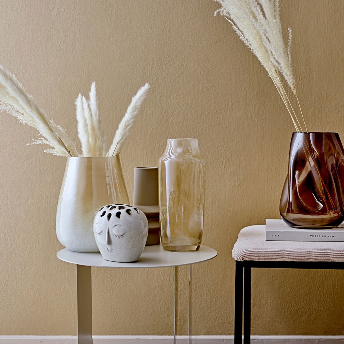 Vase en grès céramique H22cm - ISOLD beige, BLOOMINGVILLE