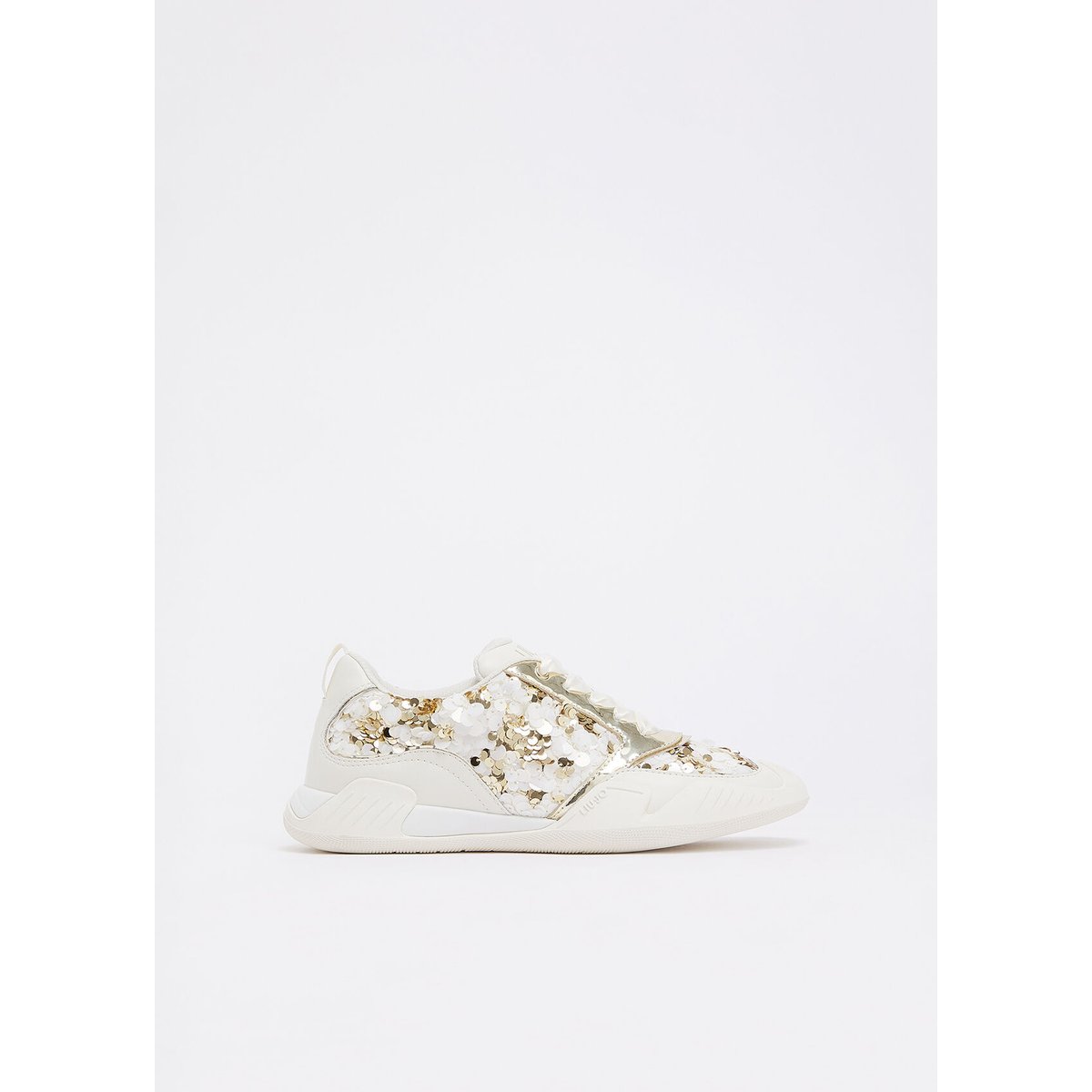 Sneakers avec paillettes blanc et or, LIU JO