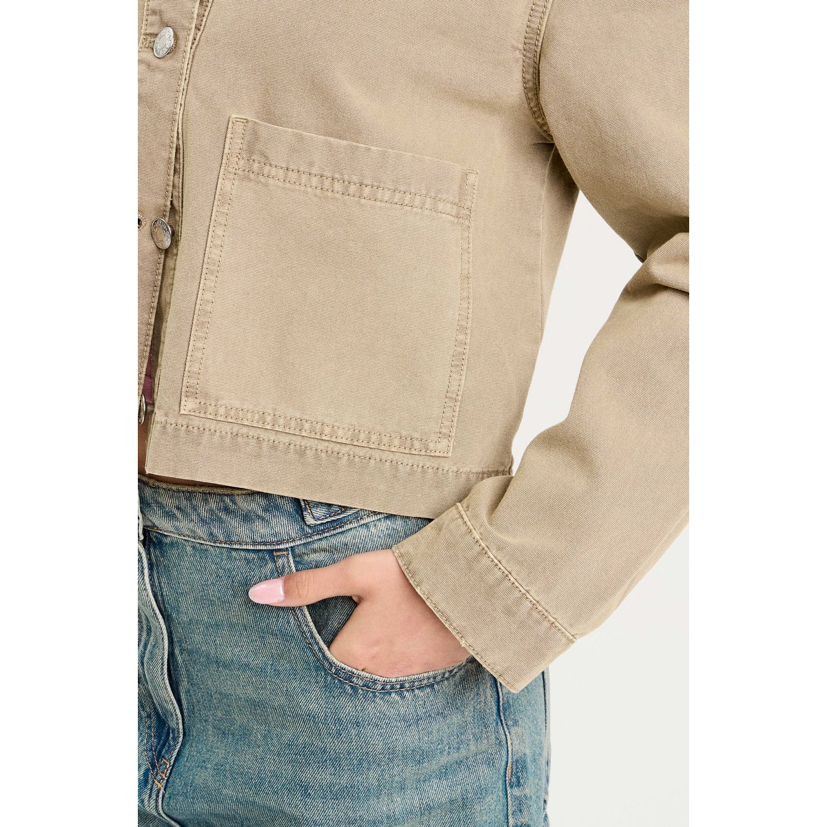 Veste droite boutonnée vert pastel, CACHE CACHE