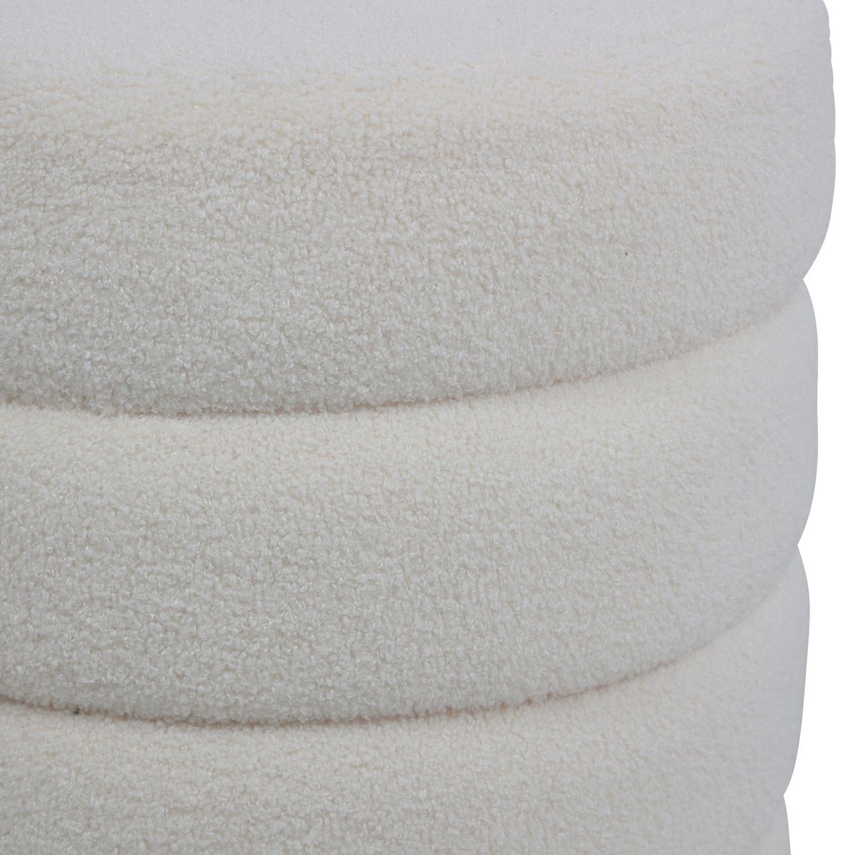 Pouf tissu effet laine bouclette Fino beige, ZAGO