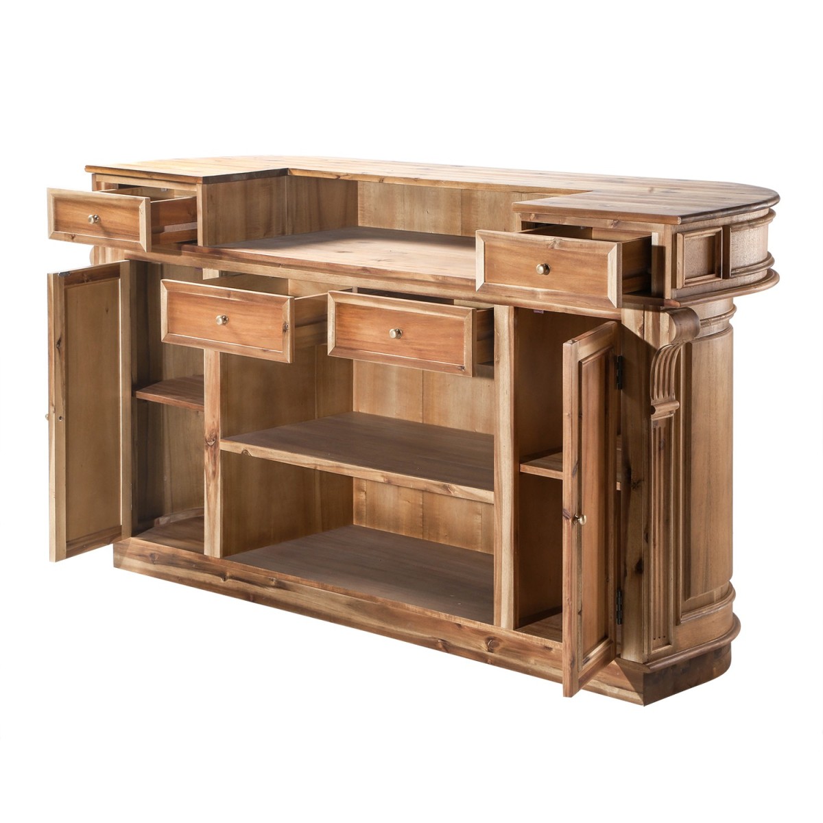 Comptoir bois massif vieilli - ESTAMINET bois foncé, SIGNATURE