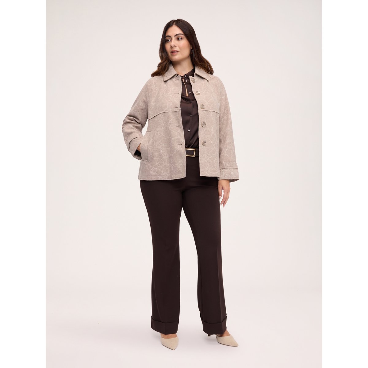 Veste brodée beige, FIORELLA RUBINO