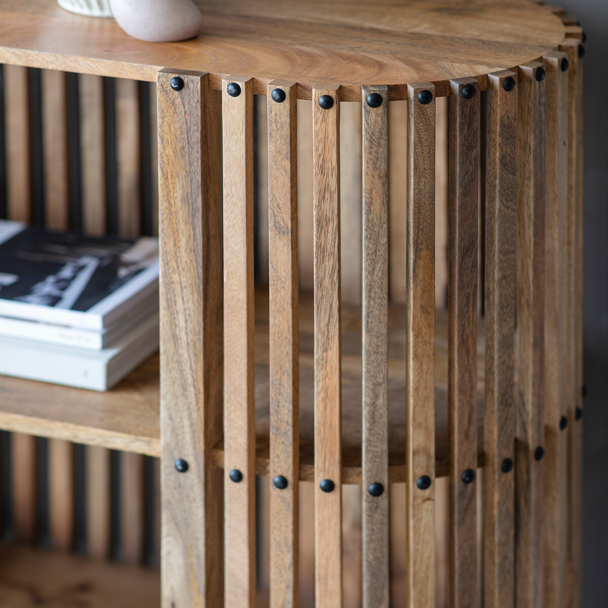 Harora Slatted Wood Sideboard acacia, SO'HOME