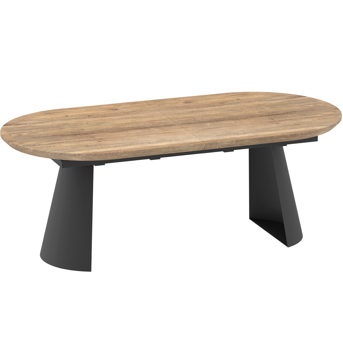 Table à manger ovale extensible 8/16 couverts effet bois - DOURO bois, HOMIFAB