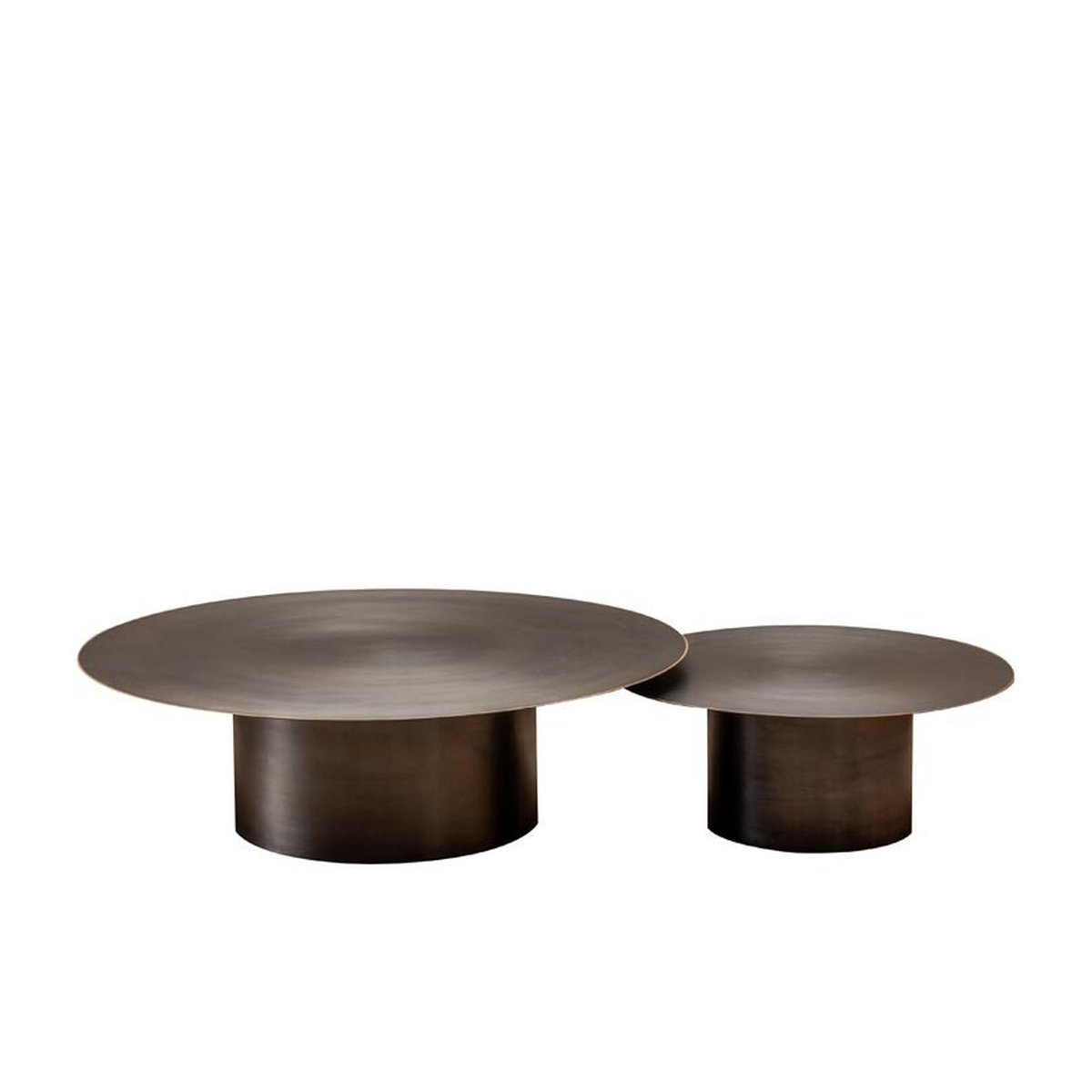 Lot de 2 tables basses en métal CALGARY gris, CHEHOMA