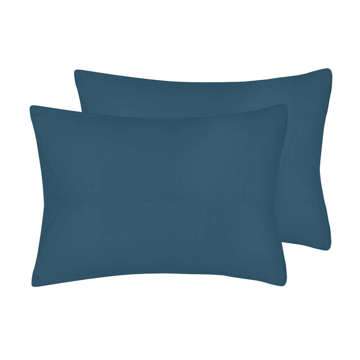 Lot de 2 taies d'oreiller jersey de coton MANHATTAN denim, SENSEI MAISON