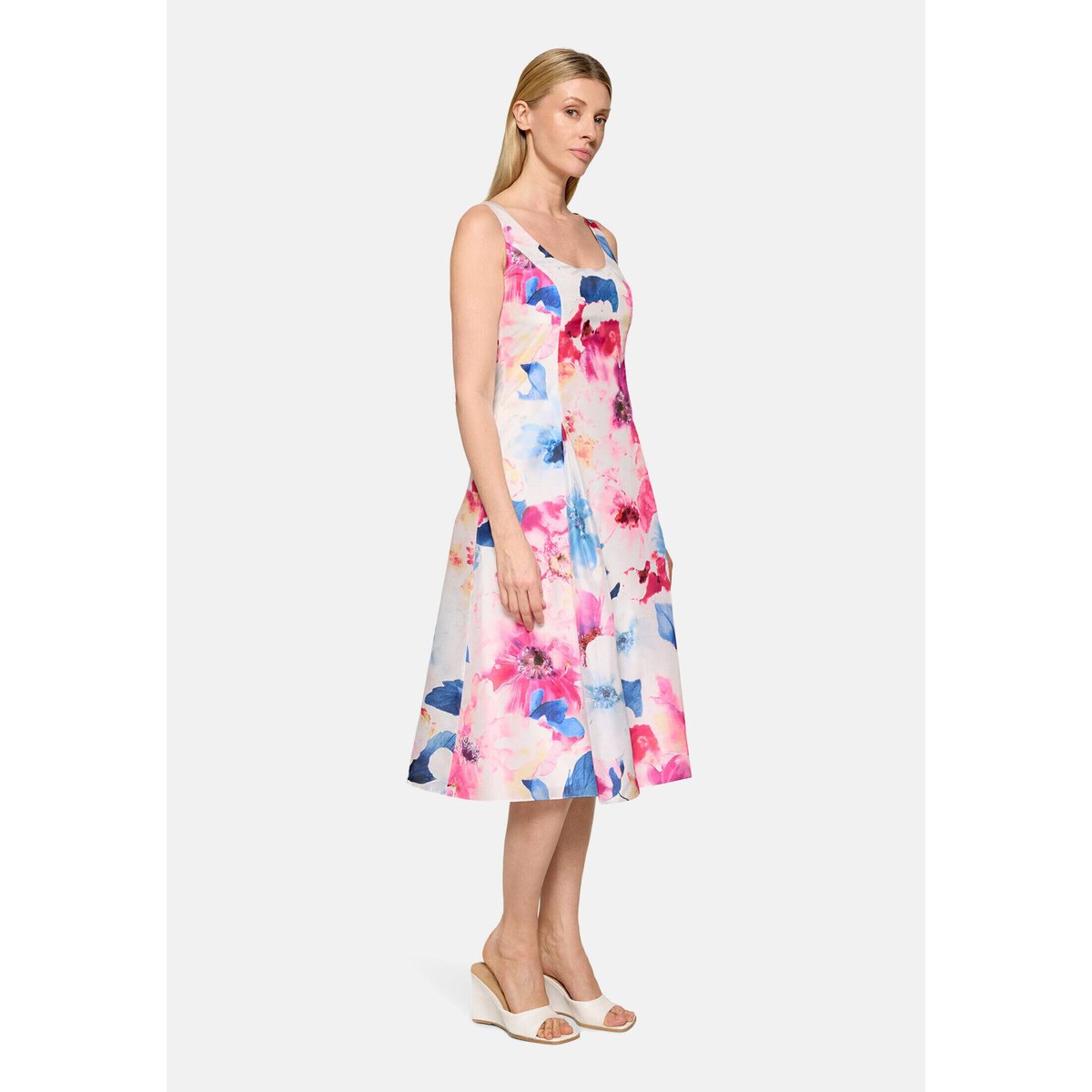 Robe de cocktail à plis creux cream/pink, VERA MONT