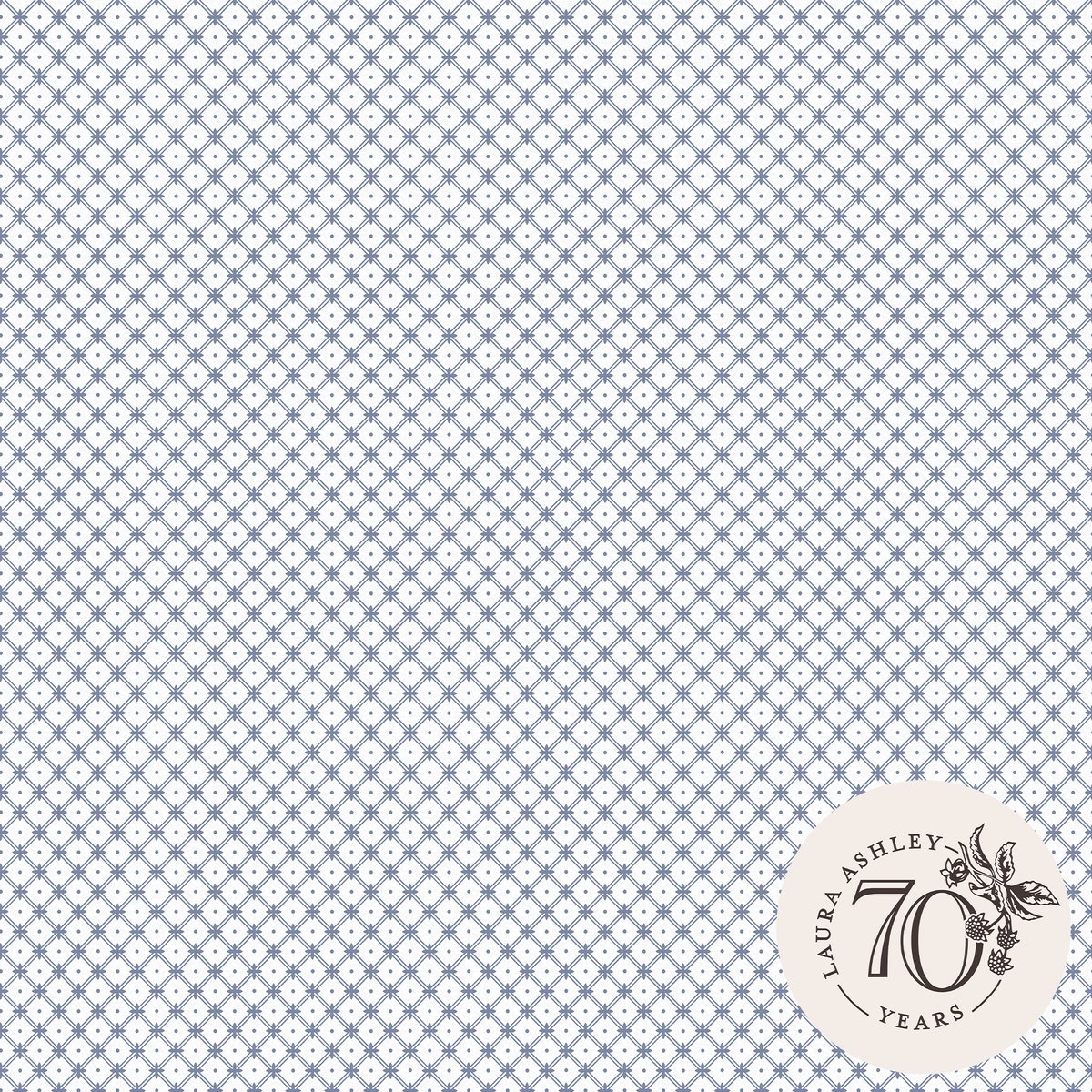 Papier peint quadrillage fleuri doux Wickerwork bleu, LAURA ASHLEY