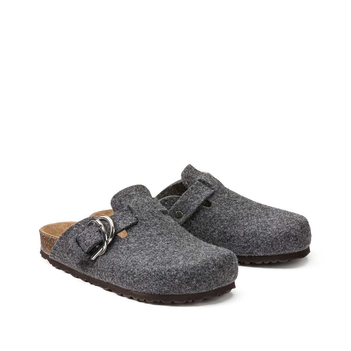 Mules sabots en feutre gris foncé, LA REDOUTE COLLECTIONS
