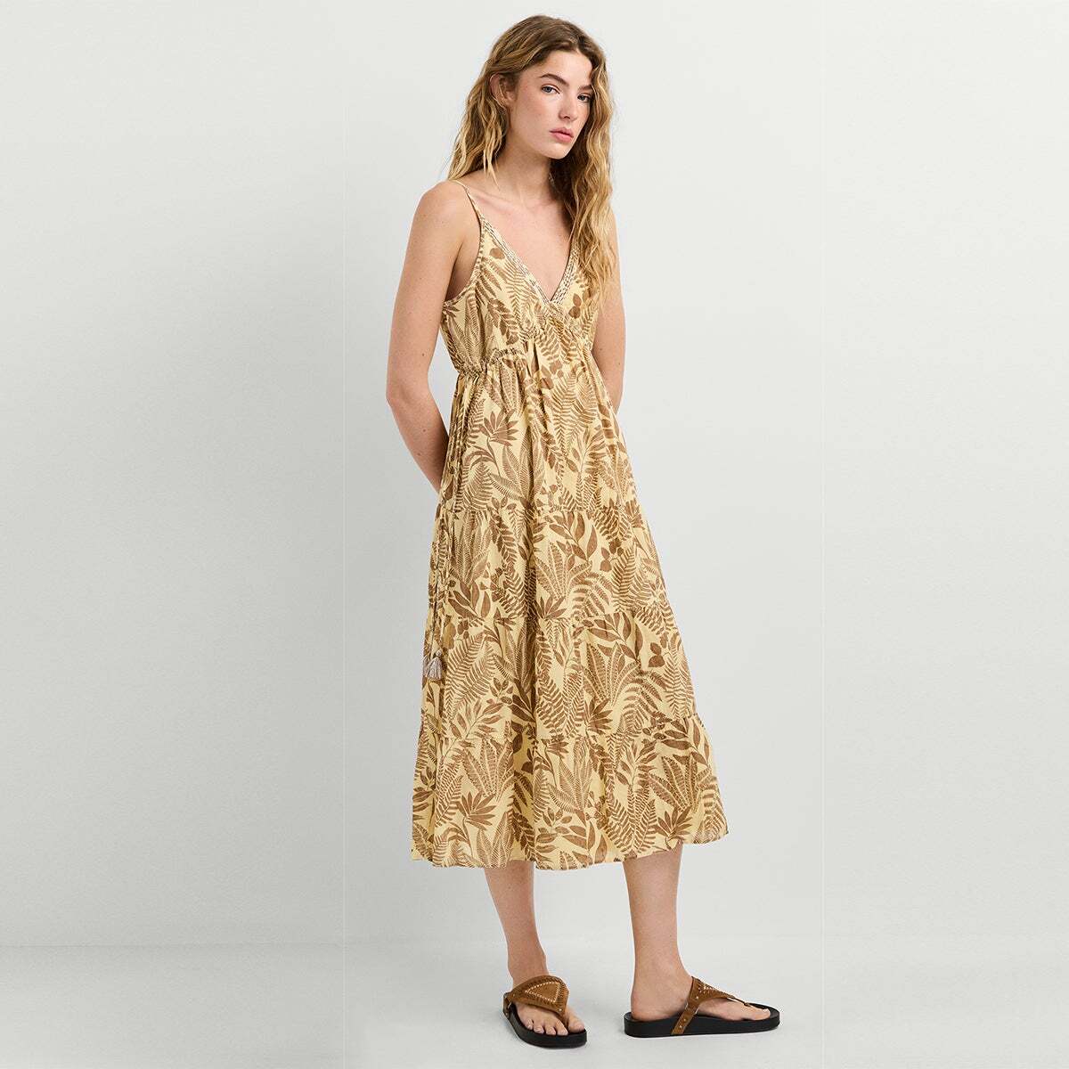 Robe Midi À Imprimé Floral brun brun, PEPE JEANS