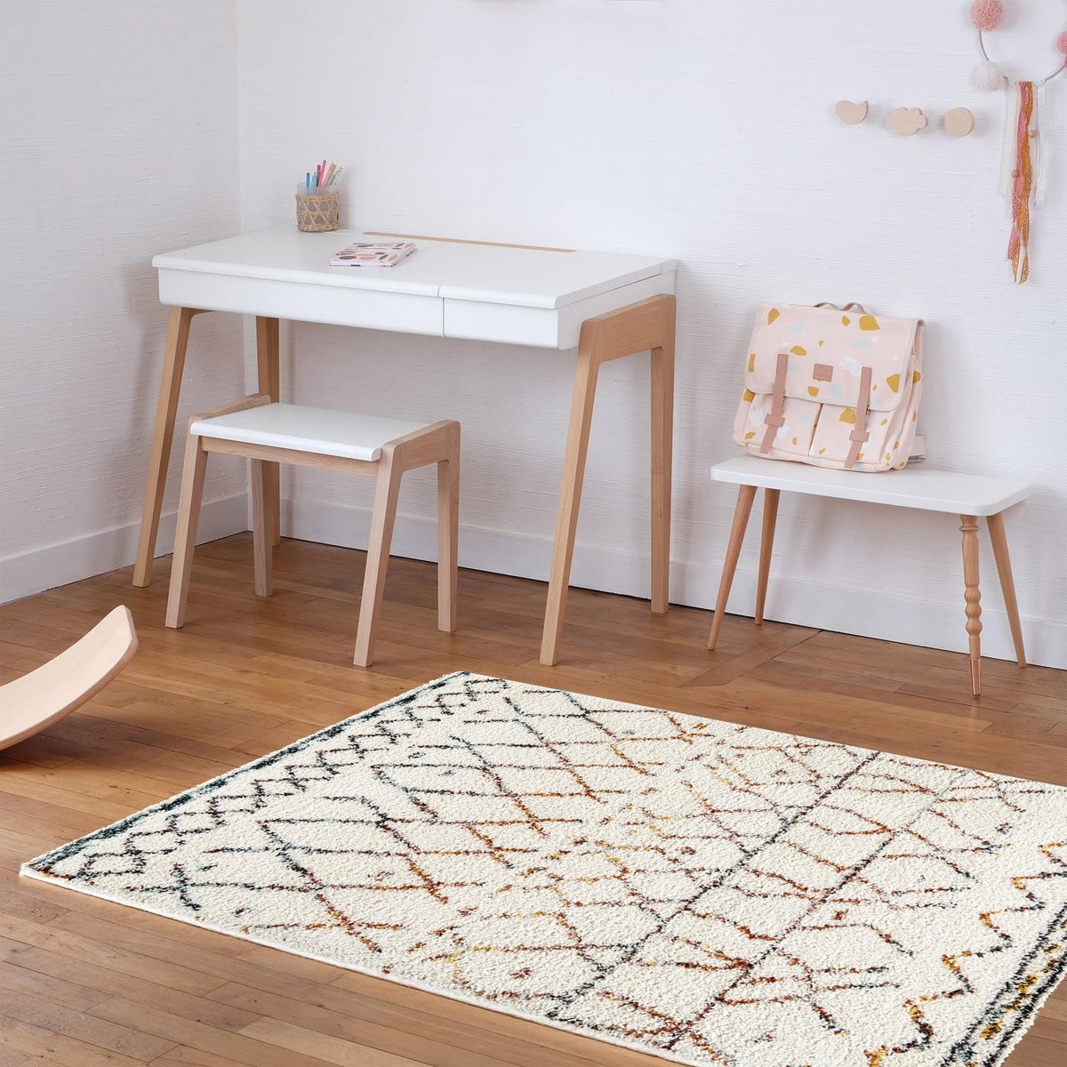 Tapis doux et épais de style ethnique TIFAWT palette colorée, AFK LIVING