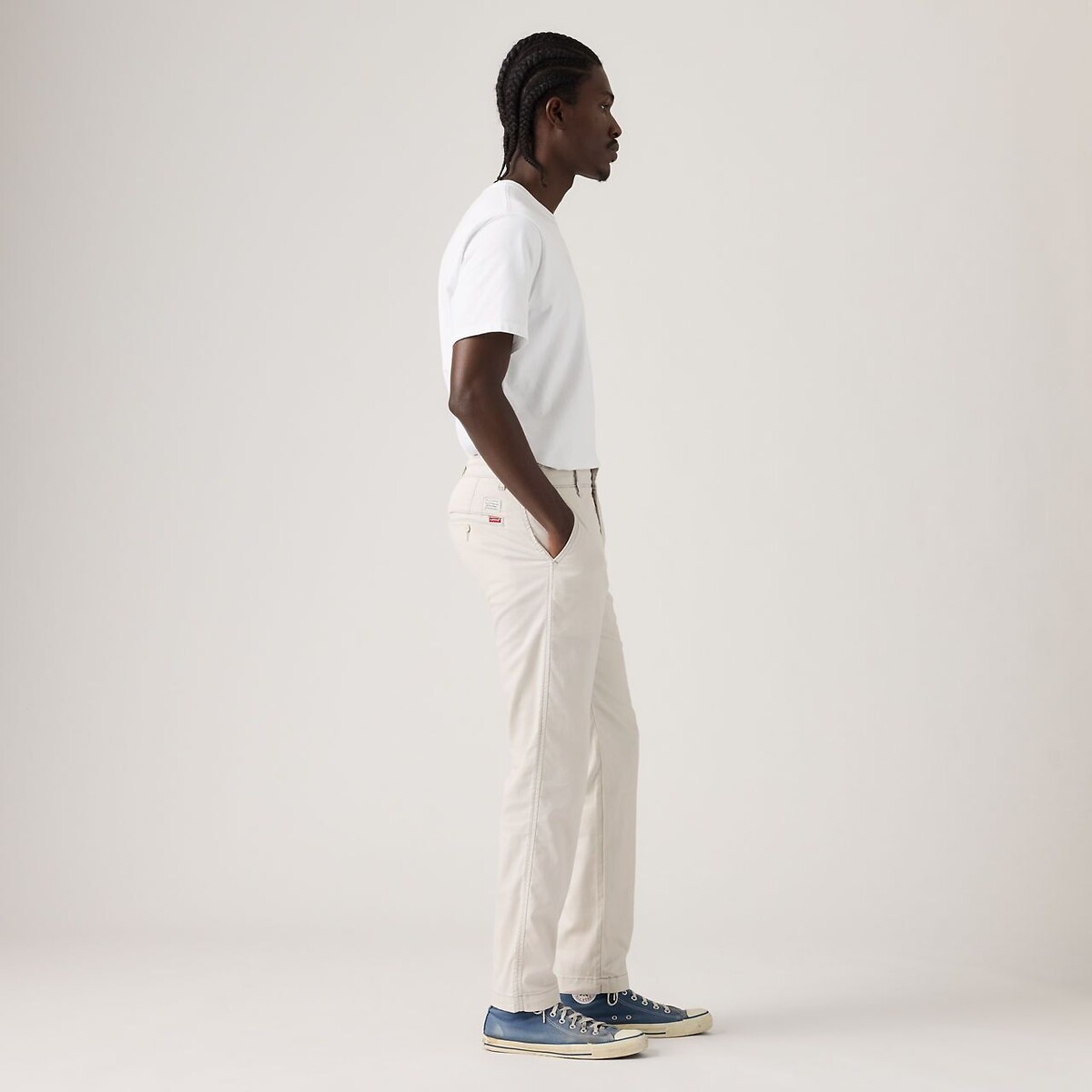 Pantaloni XX chino STD II in cotone e lino crema, LEVI'S