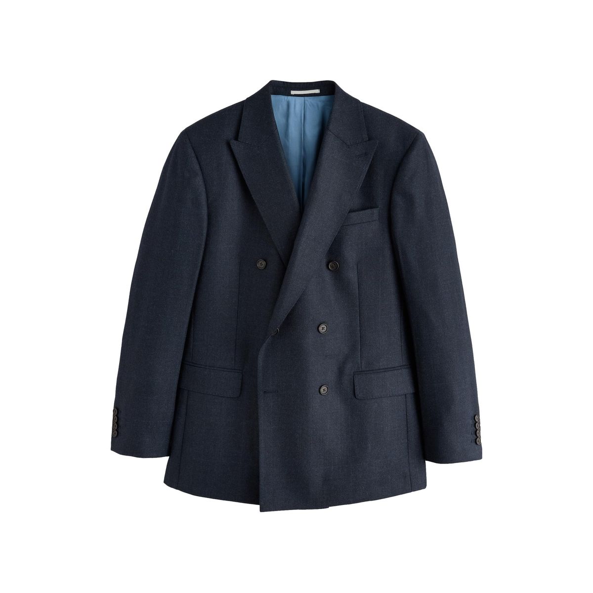 Veste de costume ajustée et croisée cachemire signature bleu marine, NEXT