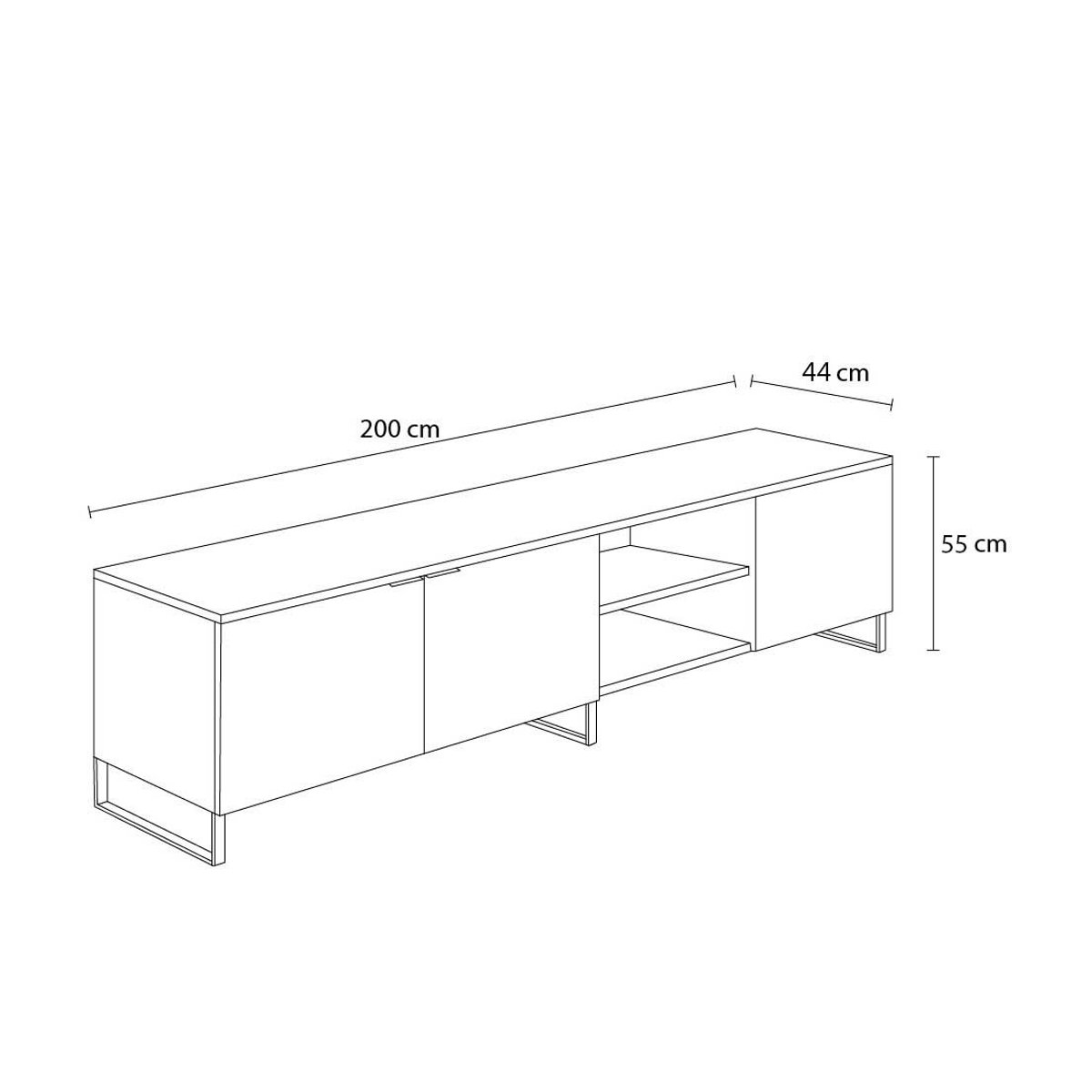 Meuble TV - AUXANE bois / noir, BEST MOBILIER