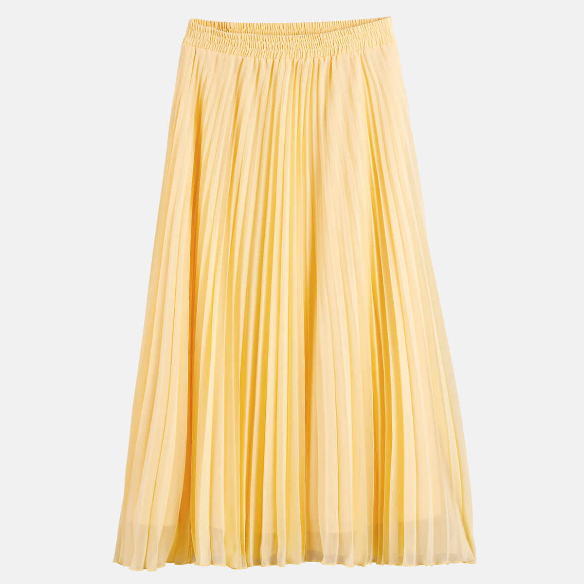 Gonna svasata a pieghe, lunga giallo pallido, LA REDOUTE COLLECTIONS