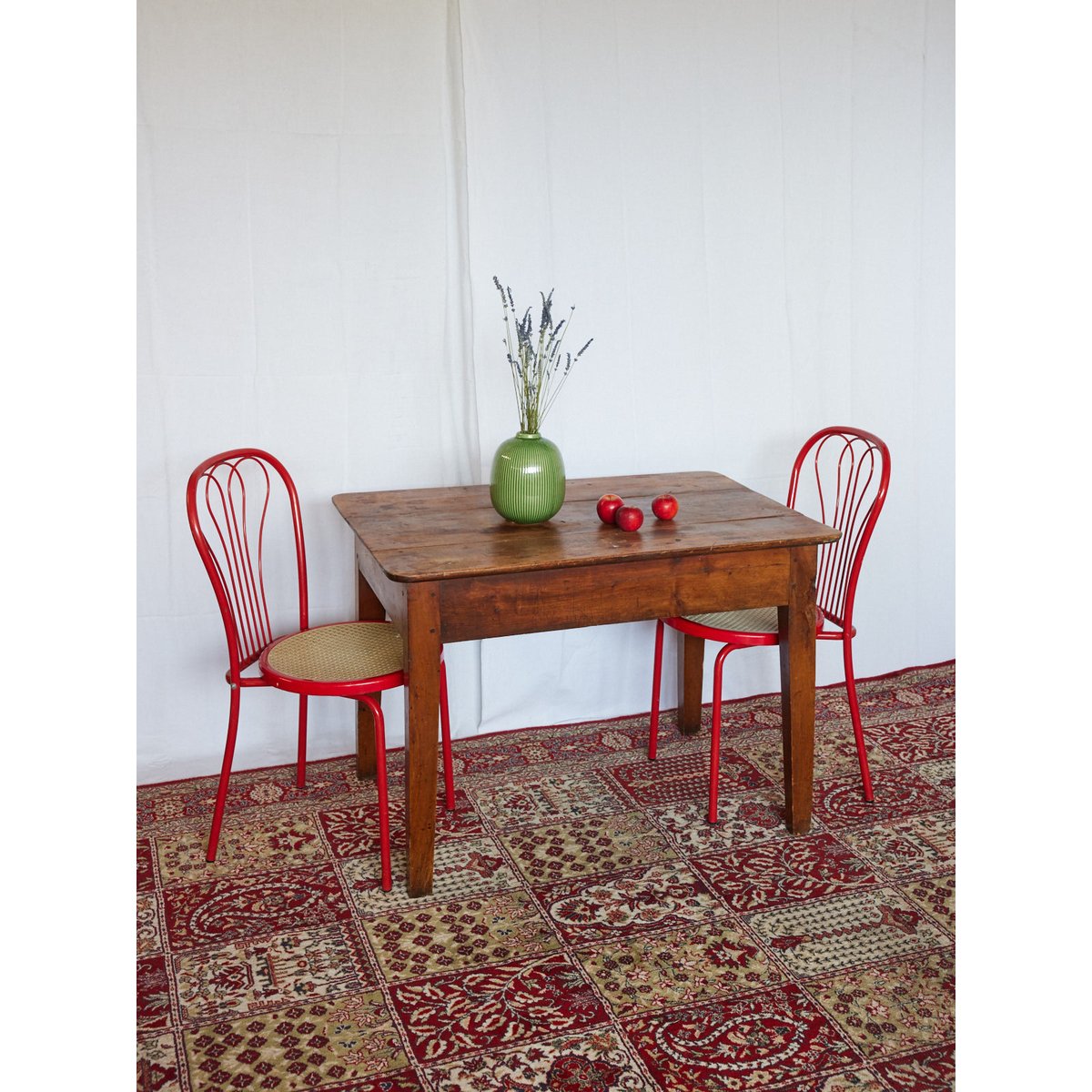Table de ferme en chêne Francine N°1132 - Bon état bois foncé, DEBONGOUT