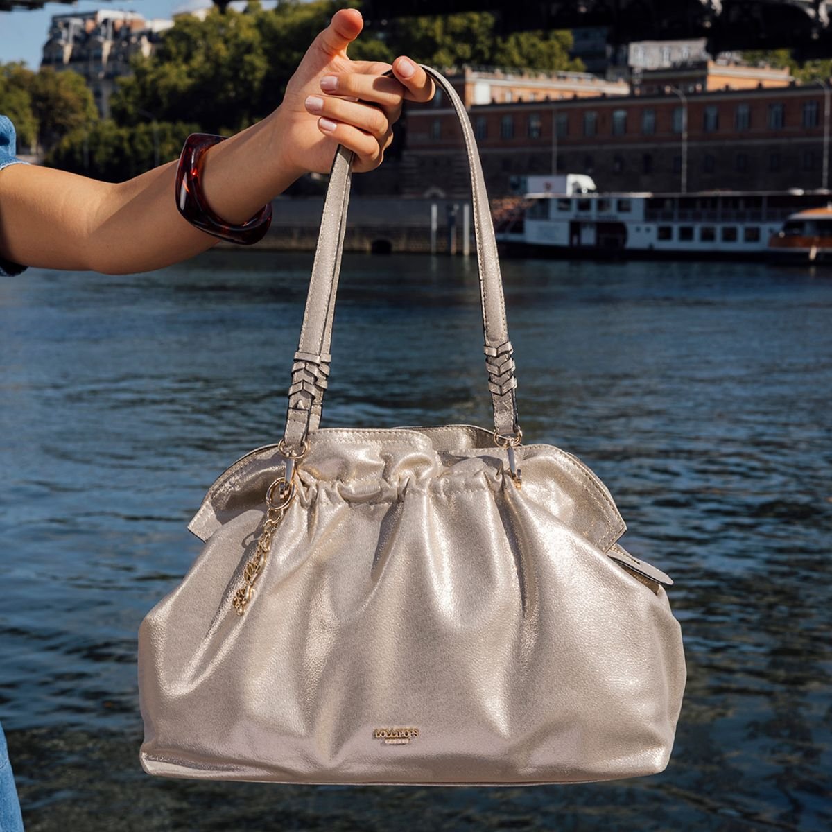 Sac shopper Shania doré, LOLLIPOPS