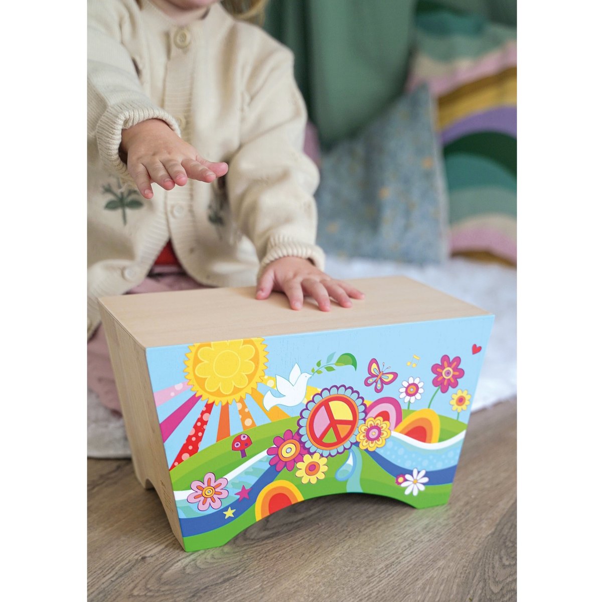 Cajon Flower Power bleu, GOKI