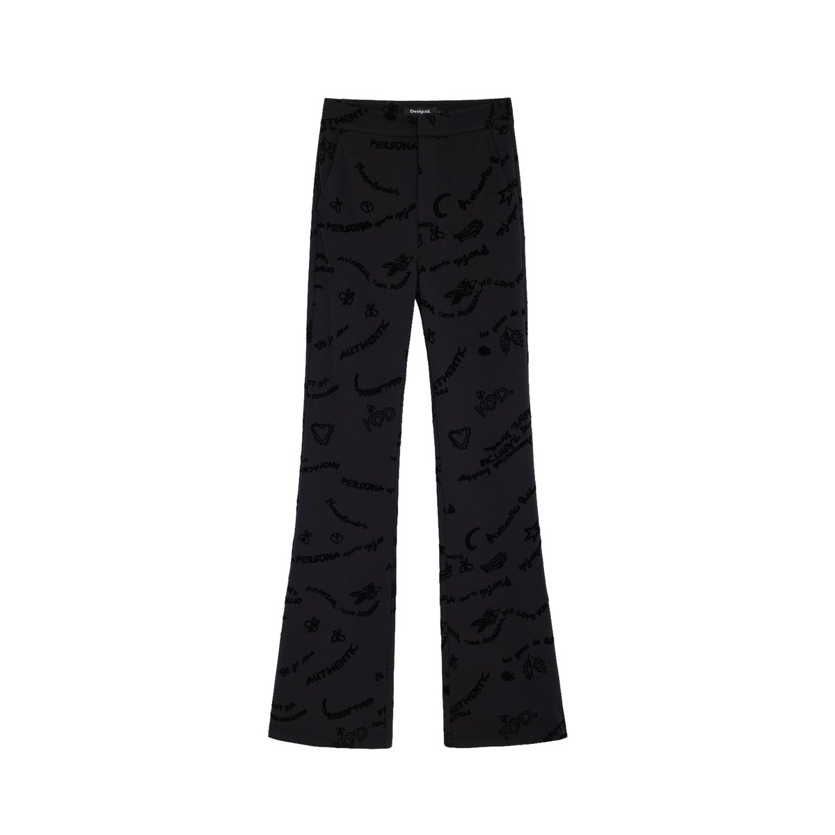Pantalon long imprimé noir, DESIGUAL