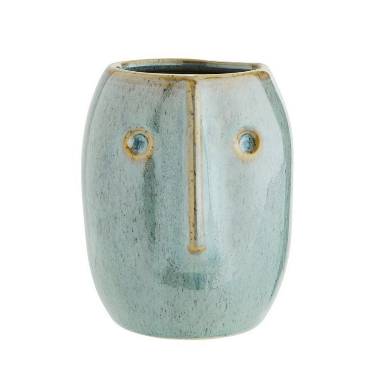 Petit vase grès visage vert jade, MADAM STOLTZ