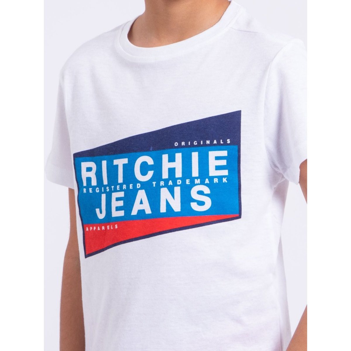 T-shirt Manches Courtes Col Rond Pur Coton Noblake-j blanc, RITCHIE