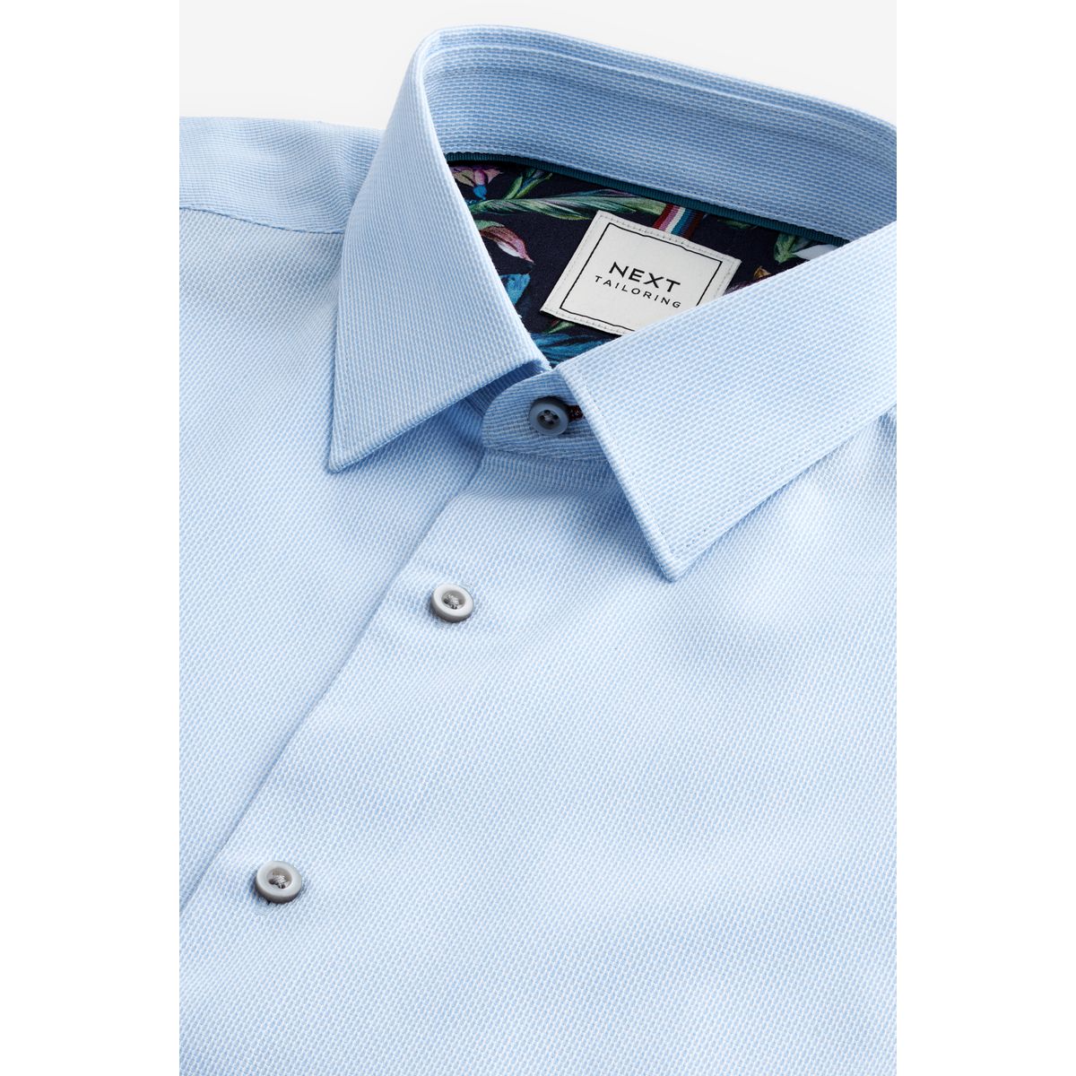 Chemise oxford slim liseré facile d'entretien bleu clair, NEXT