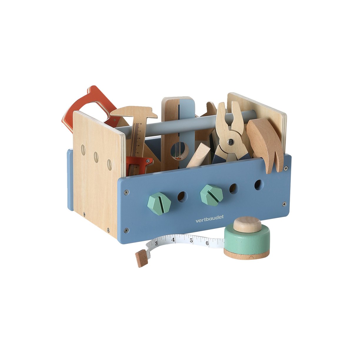Boîte à outils en bois FSC® bleu, VERTBAUDET