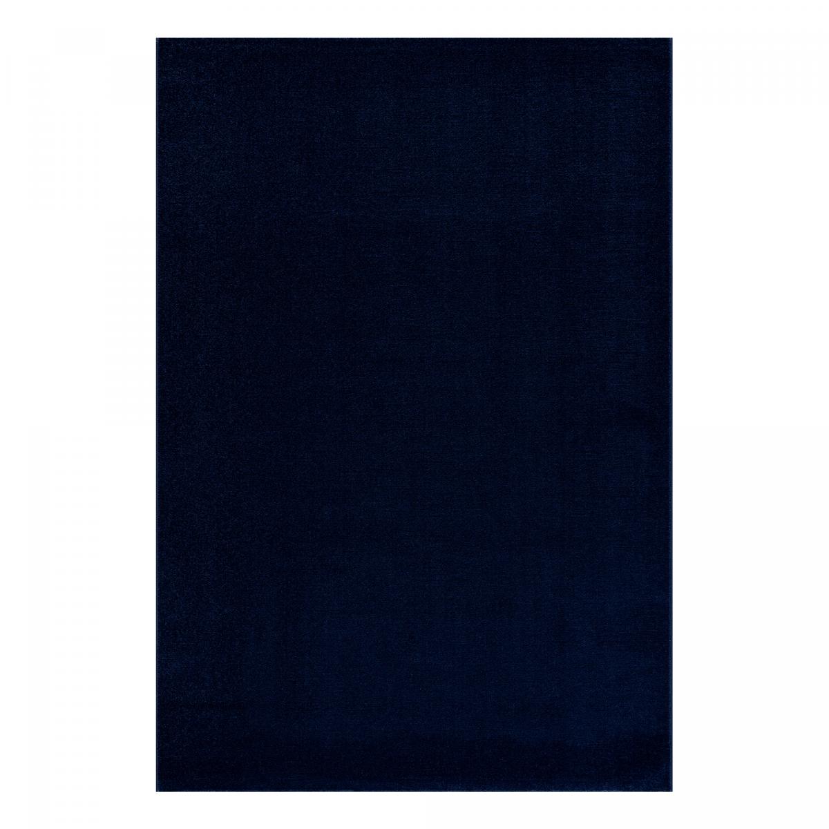 Tapis salon et chambre tissé motif uni NOSSA bleu marine, UN AMOUR DE TAPIS