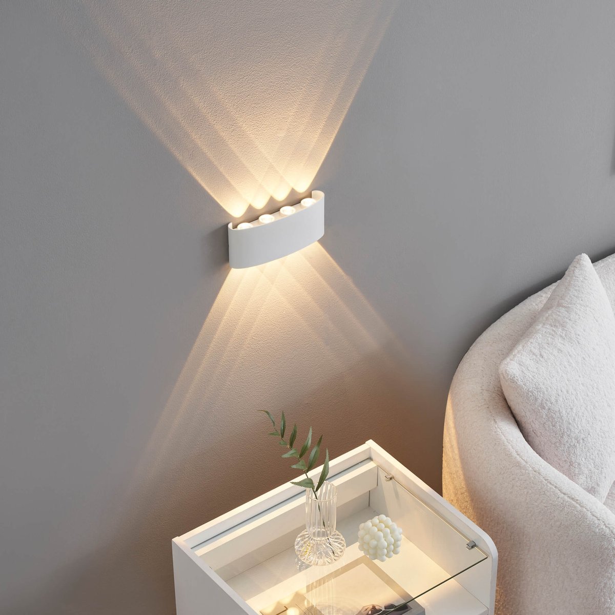 Applique LED avec effet lumineux – PRISMA blanc, KOSILUM