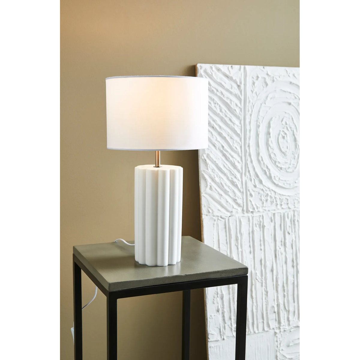 Lampe de table en céramique COLUMN blanc, MARKSLOJD