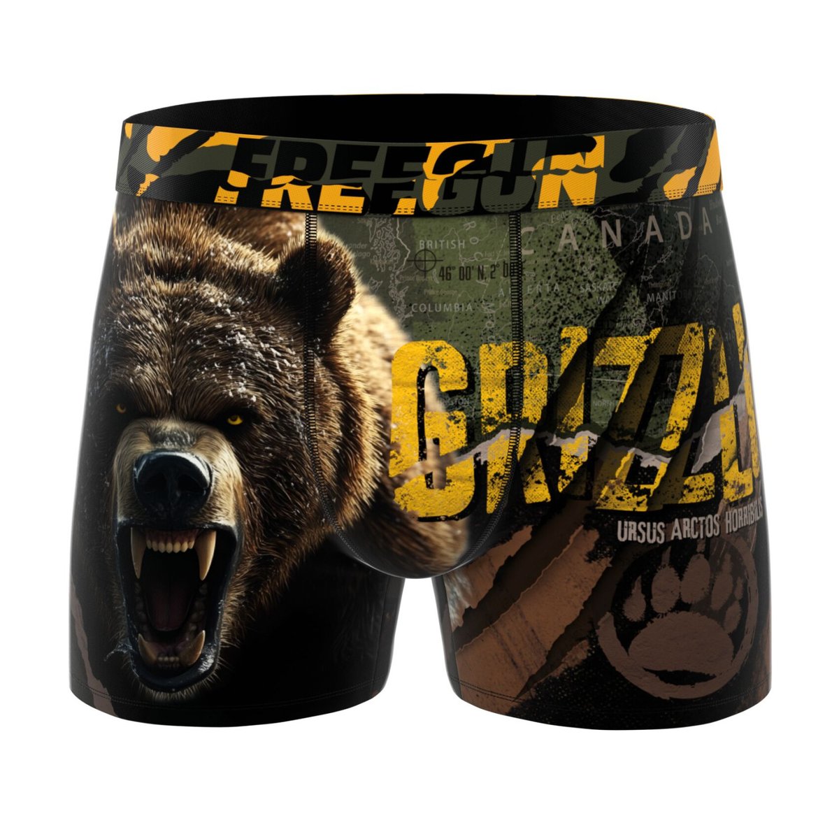 Lot De 4 Boxers Savage Animals marron/jaune/noir/vert/noir, FREEGUN