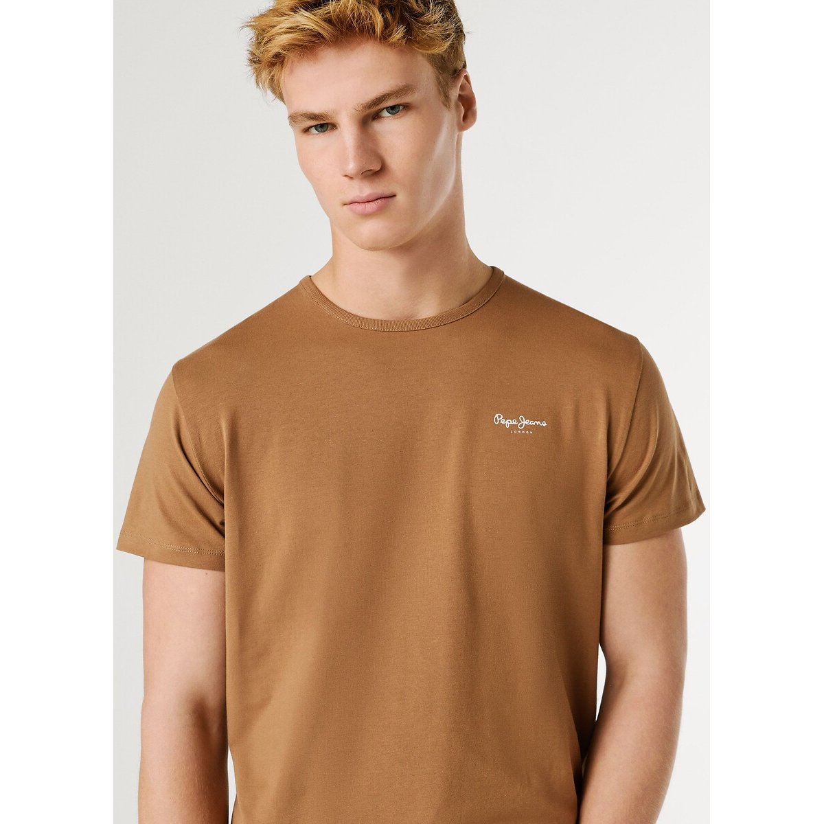 T-shirt manches courtes ORIGINAL BASIC camel, PEPE JEANS
