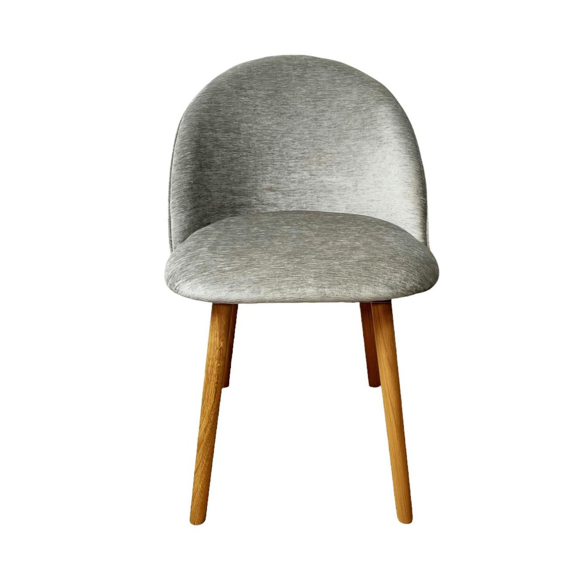 Chaise scandinave en bois et velours gris (lot de 2) ETNA gris, PIER IMPORT
