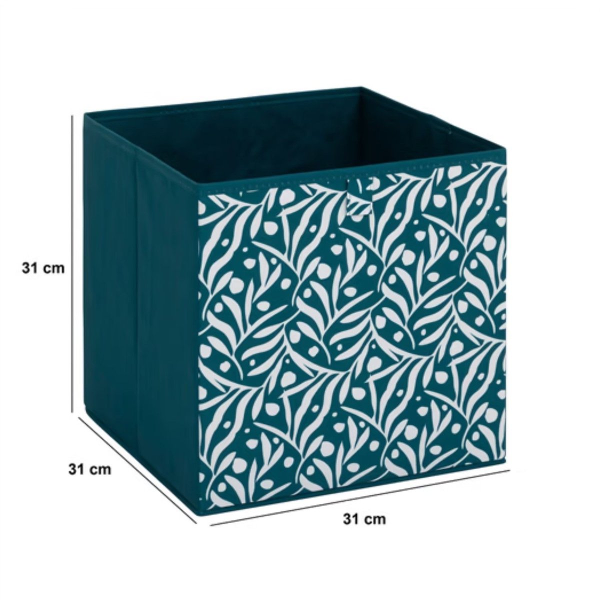 Lot de 2 boites de rangement cubes à motifs olivier MIX'N MODUL bleu, TOILINUX