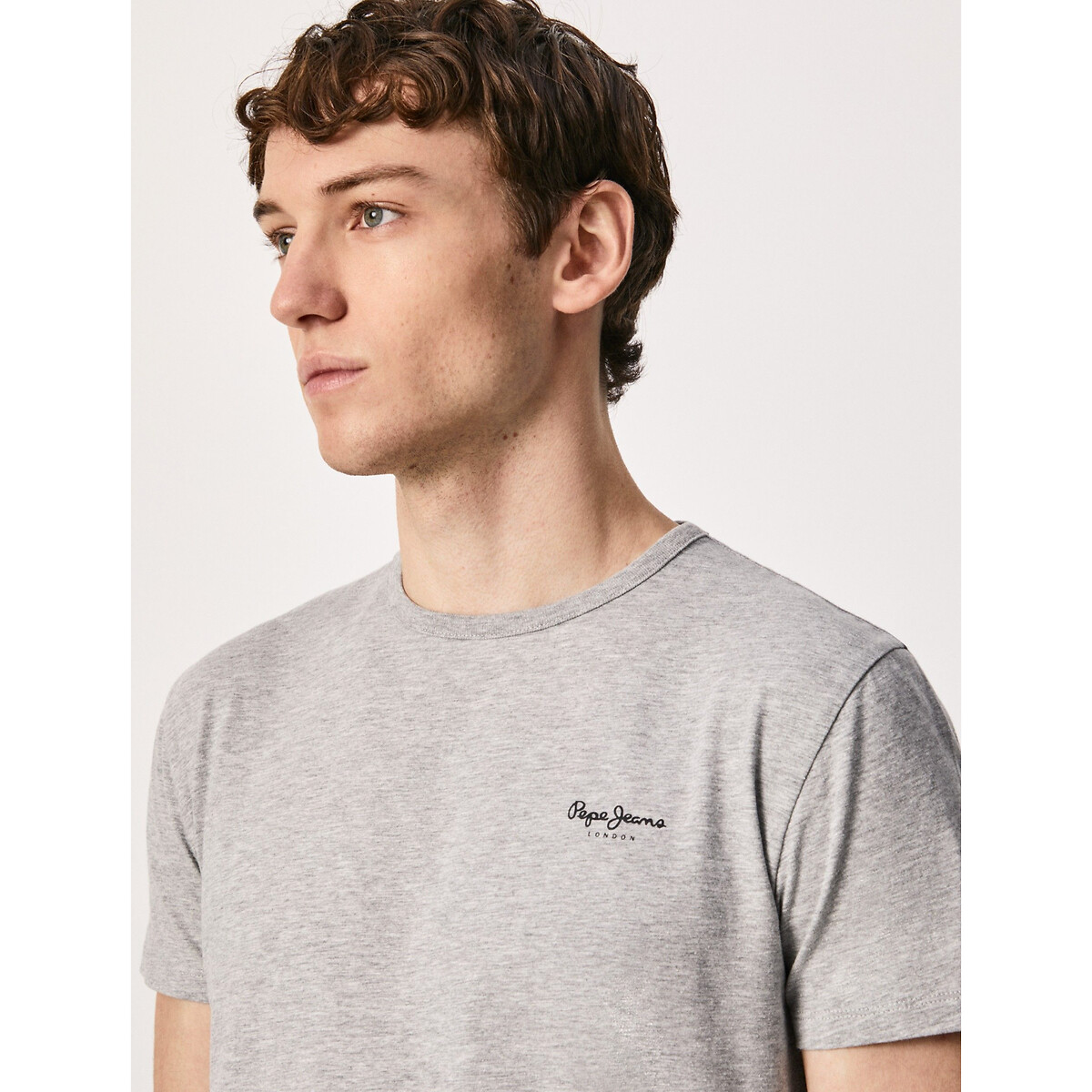 T-shirt col rond stretch Original Basic gris, PEPE JEANS