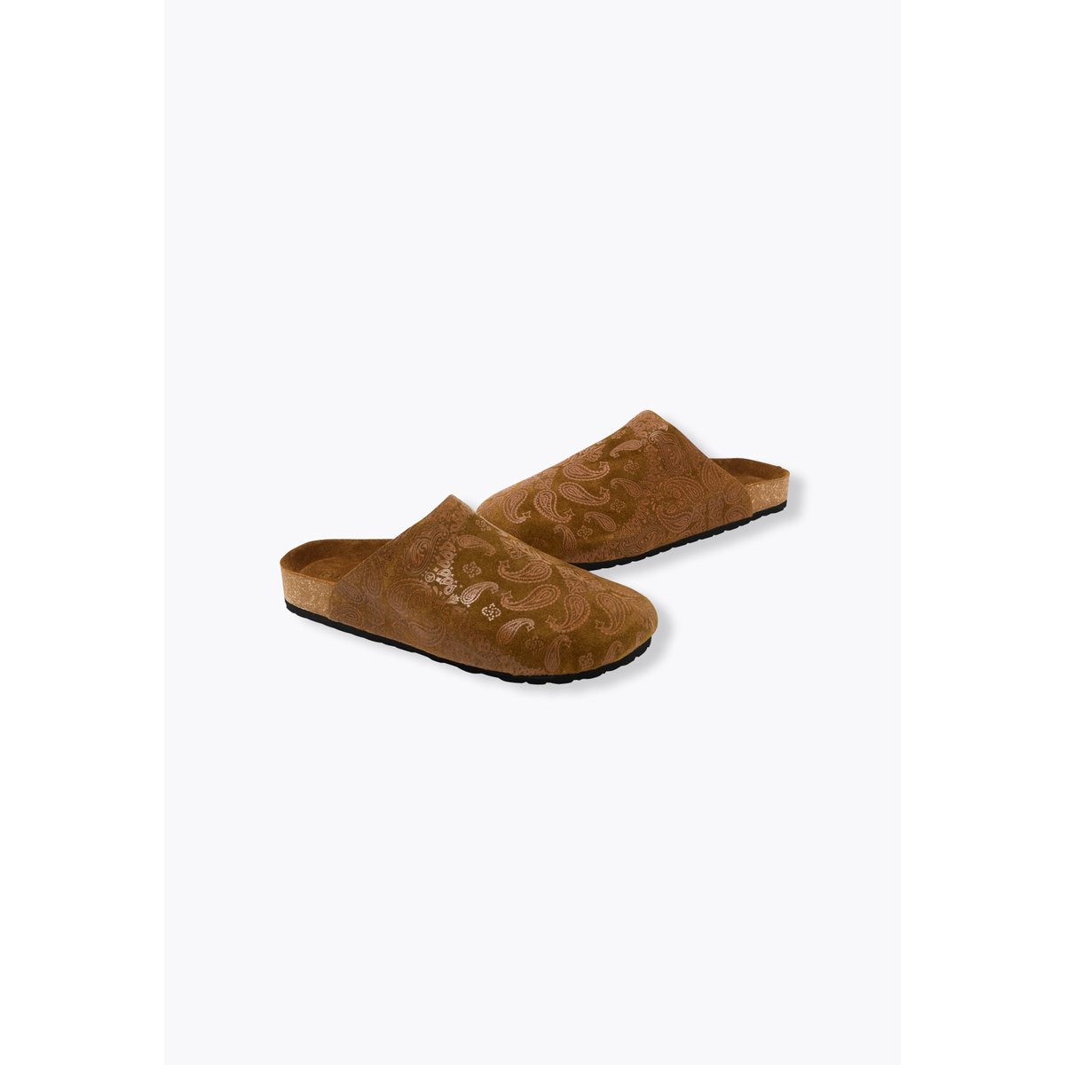 Sabot en cuir motif bandana camel, PROMOD