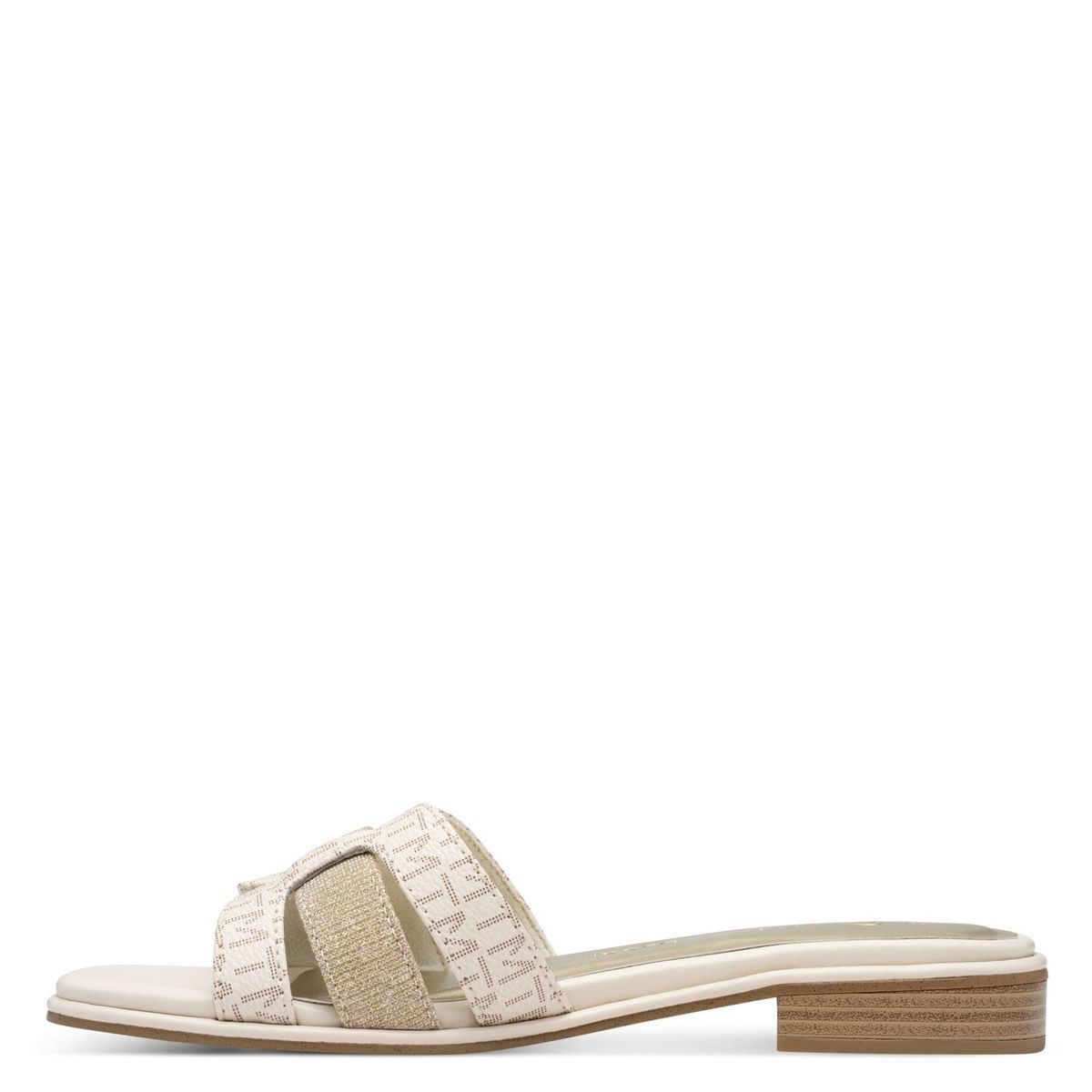 Mule talon bloc beige beige combiné, MARCO TOZZI