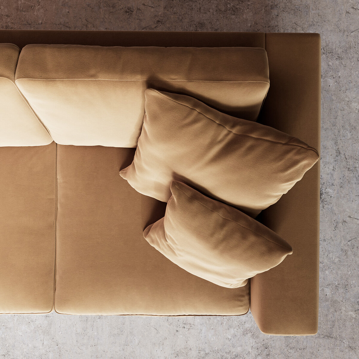 Althaea Easy Velvet Corner Sofa biscuit, SWOON